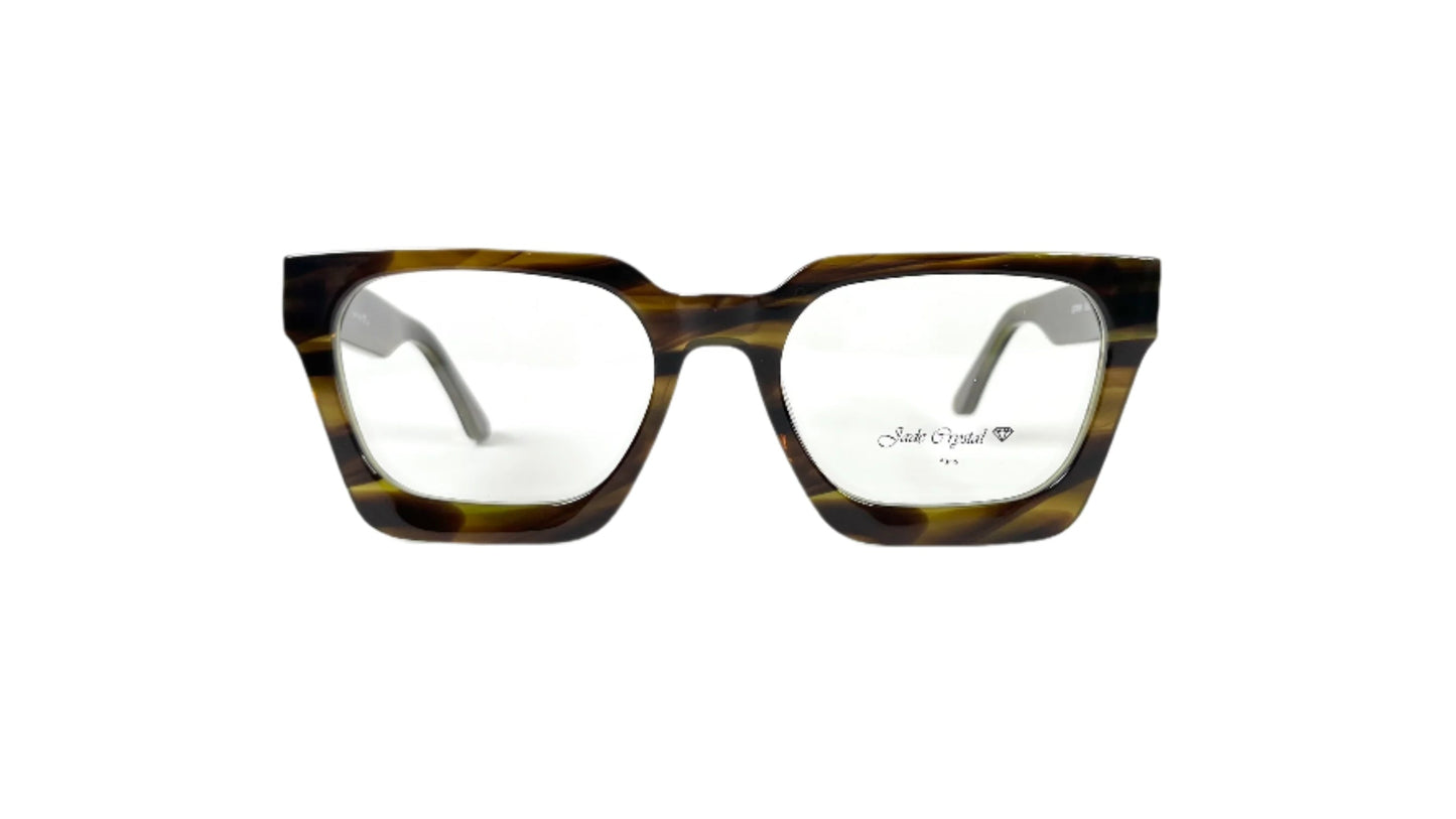 Tortoiseshell eyeglasses on a white background
